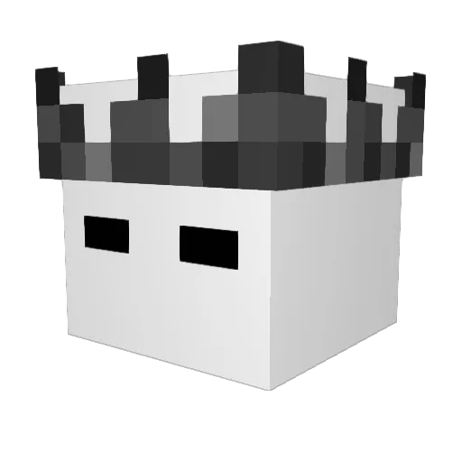 twbblv Minecraft avatar head, 3D render