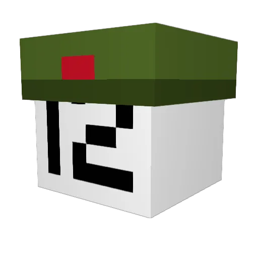 twelve Minecraft avatar head, 3D render