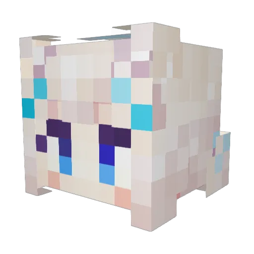 twentime Minecraft avatar head, 3D render