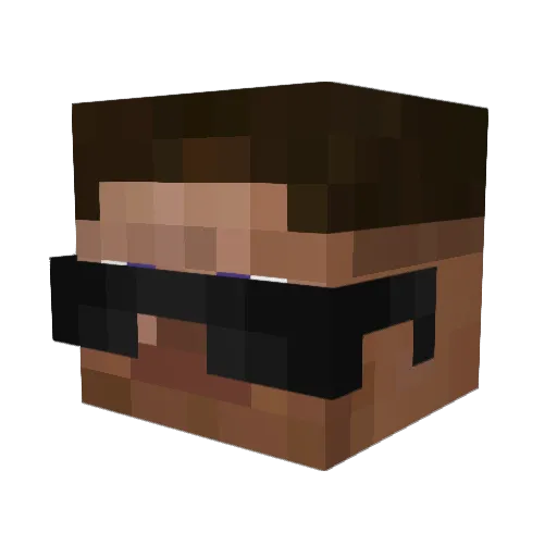 twfq Minecraft avatar head, 3D render
