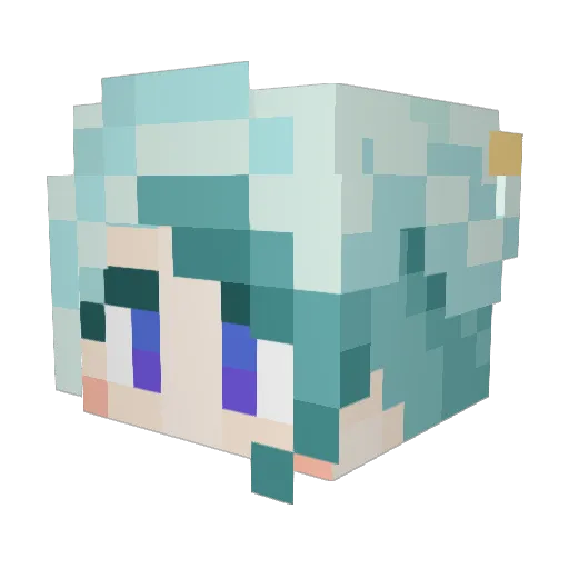 twilight_taco Minecraft avatar head, 3D render