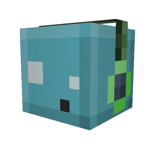twinaccount Minecraft avatar head, 3D render