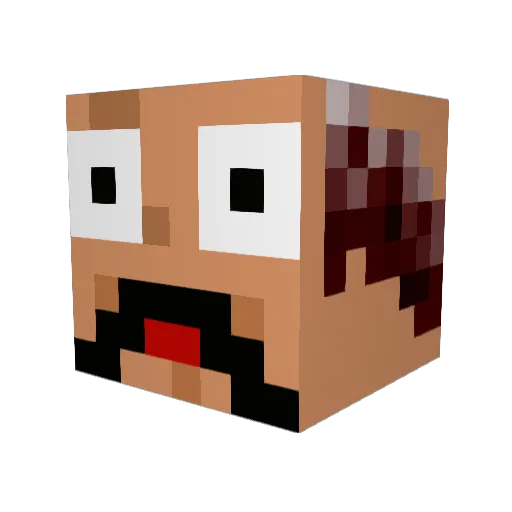 twingtwang Minecraft avatar head, 3D render