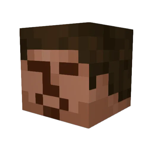 twinuzii Minecraft avatar head, 3D render
