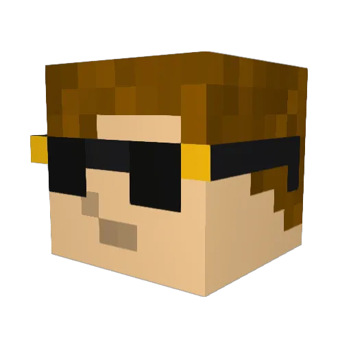 twistedjonny Minecraft avatar head, 3D render