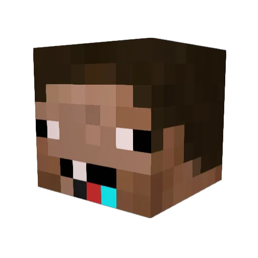 twitch_RZA_ Minecraft avatar head, 3D render