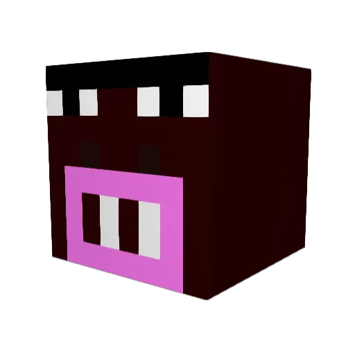 twitchyn Minecraft avatar head, 3D render
