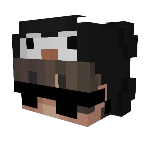 twittur Minecraft avatar head, 3D render