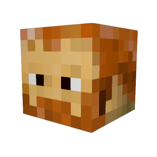 twocram Minecraft avatar head, 3D render