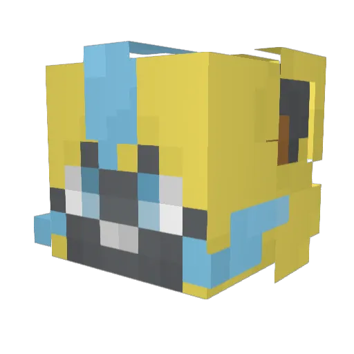 twohandstouching Minecraft avatar head, 3D render