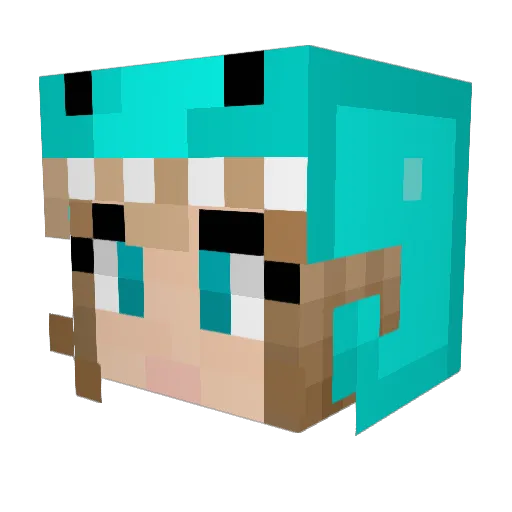 twooBad Minecraft avatar head, 3D render