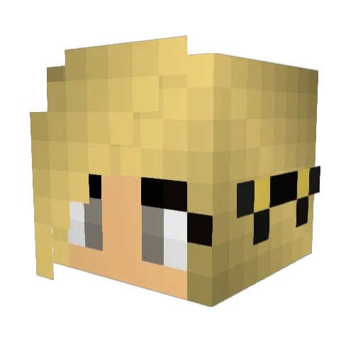 twoplay Minecraft avatar head, 3D render