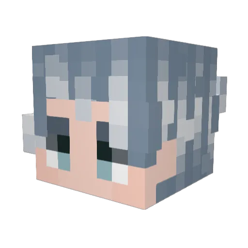 twshiro Minecraft avatar head, 3D render