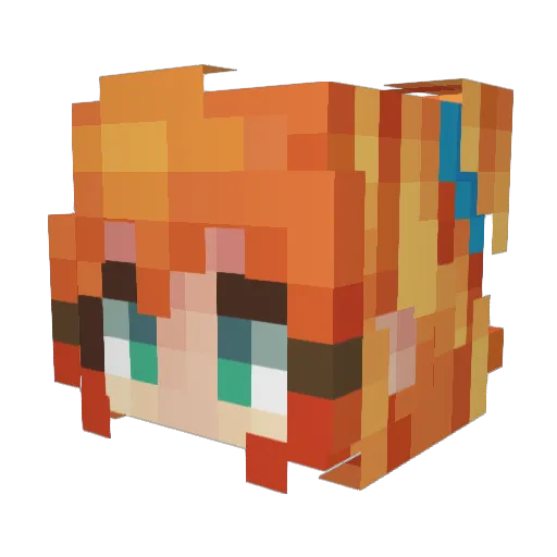 tyjin Minecraft avatar head, 3D render