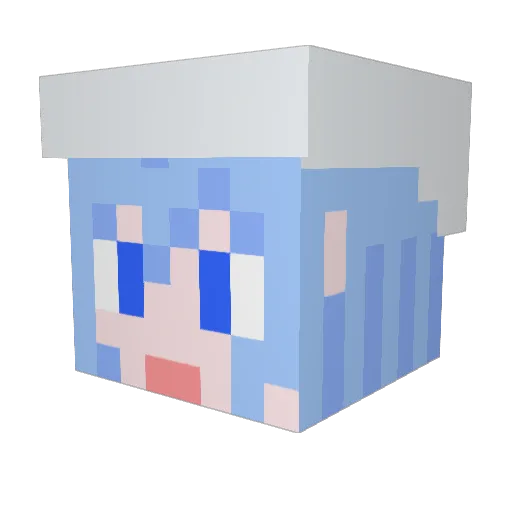 tyokoraBB Minecraft avatar head, 3D render