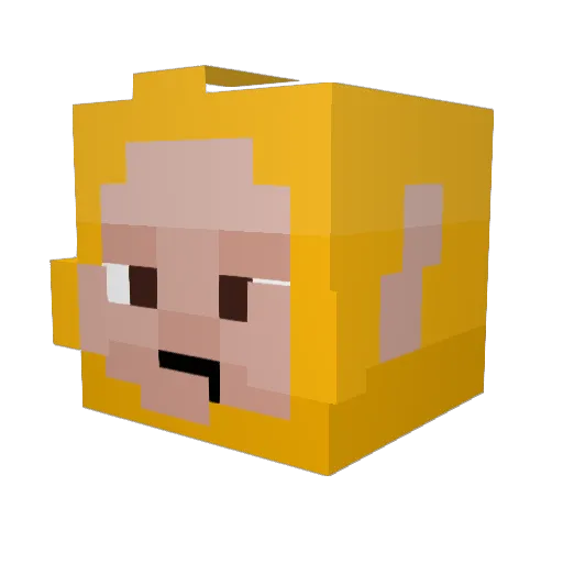 tyunning Minecraft avatar head, 3D render