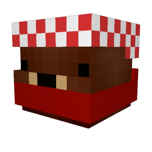 tzcnN Minecraft avatar head, 3D render