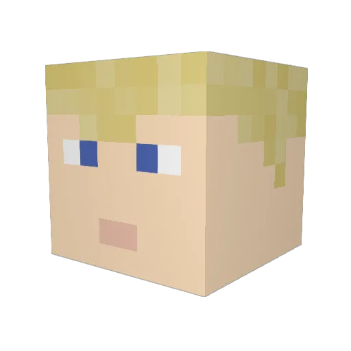 u2woo Minecraft avatar head, 3D render