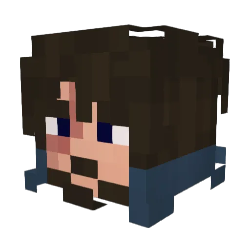 u7xh Minecraft avatar head, 3D render