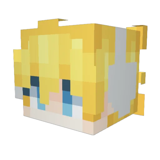 uClud Minecraft avatar head, 3D render