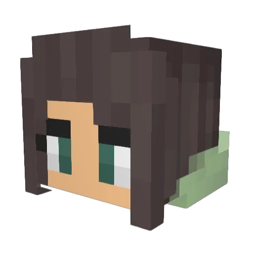 uKps Minecraft avatar head, 3D render