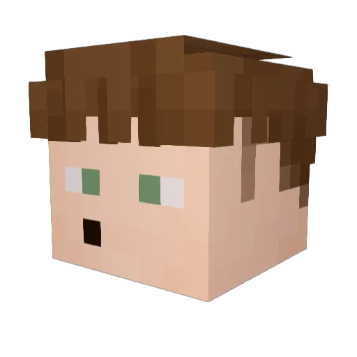 uKvr Minecraft avatar head, 3D render