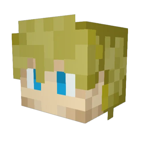 uM7sn Minecraft avatar head, 3D render