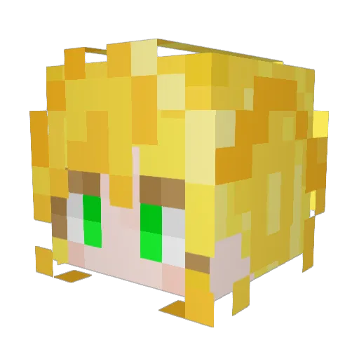 u_U____ Minecraft avatar head, 3D render