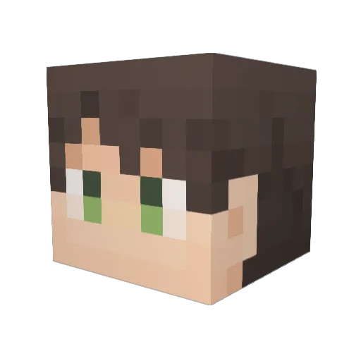 u___chan Minecraft avatar head, 3D render