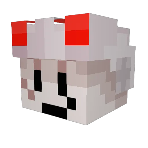 uary Minecraft avatar head, 3D render
