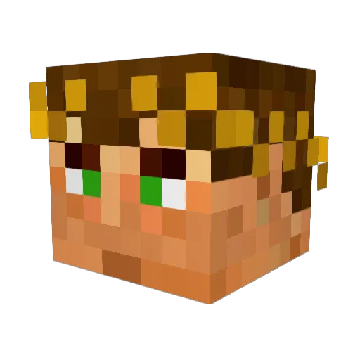 ubaa Minecraft avatar head, 3D render