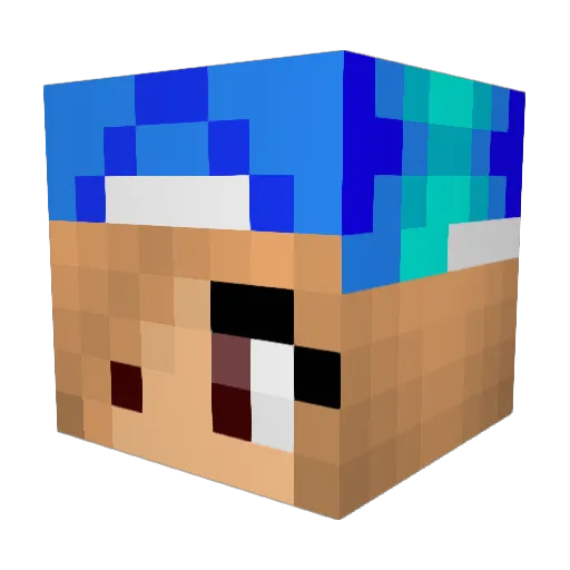 uber_huber Minecraft avatar head, 3D render