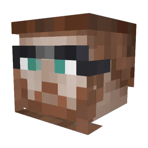ubergrover Minecraft avatar head, 3D render
