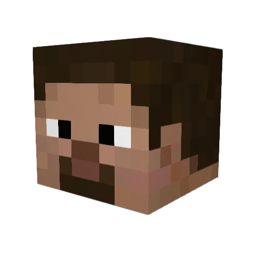 ubry Minecraft avatar head, 3D render