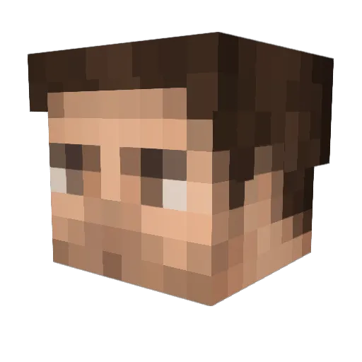 ubuchy Minecraft avatar head, 3D render