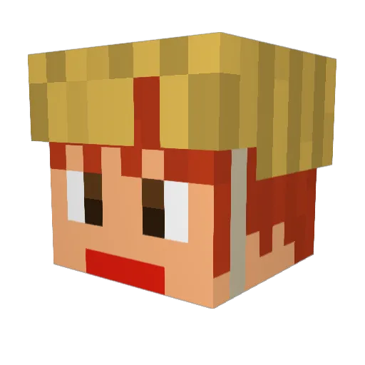 ucchiiiii Minecraft avatar head, 3D render