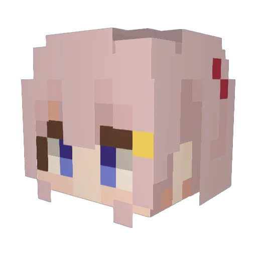 uchan28 Minecraft avatar head, 3D render