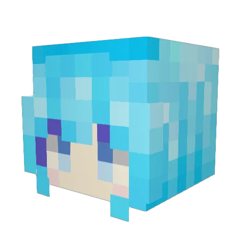 uchan888 Minecraft avatar head, 3D render