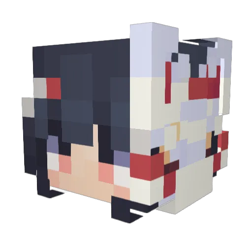 uchiobito Minecraft avatar head, 3D render