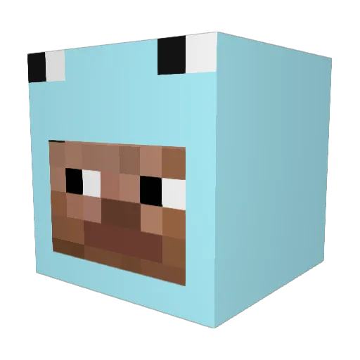 uchk Minecraft avatar head, 3D render