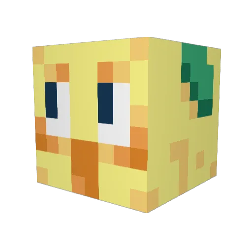 udon_3 Minecraft avatar head, 3D render