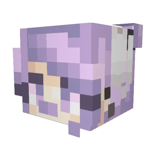 udoncho Minecraft avatar head, 3D render