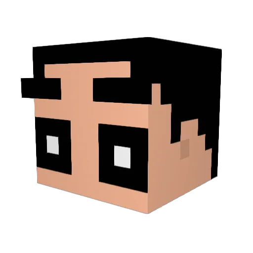 uealme Minecraft avatar head, 3D render