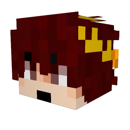 ueath Minecraft avatar head, 3D render