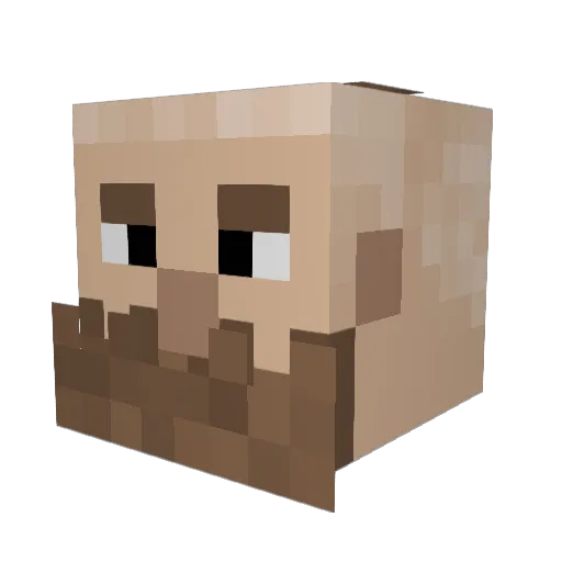 ufcfighter Minecraft avatar head, 3D render