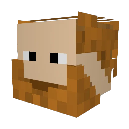 ugeean Minecraft avatar head, 3D render