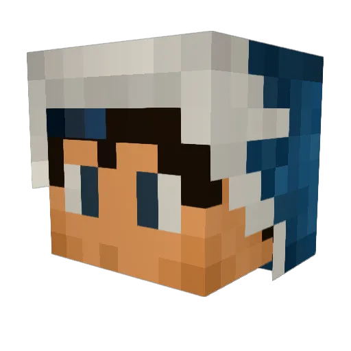 uhcbanned Minecraft avatar head, 3D render
