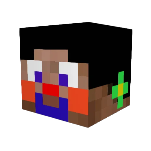 uhhDew Minecraft avatar head, 3D render