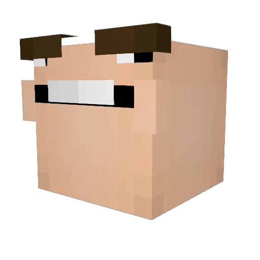 uhhJaqs Minecraft avatar head, 3D render