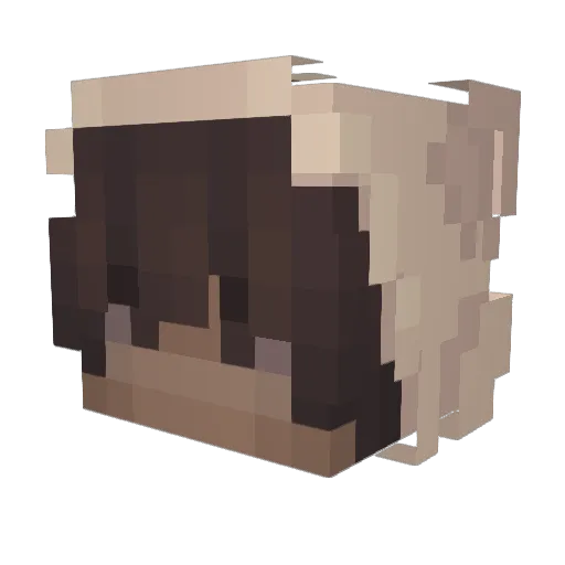 uhhzen Minecraft avatar head, 3D render